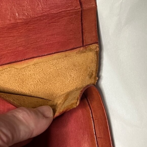 VTG Leather Book Notebook Cover Protector Gold Leaf Designs 7.25"x10" - Picture 13 of 16